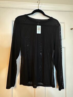 torrid Black Sheer Long Sleeve Top